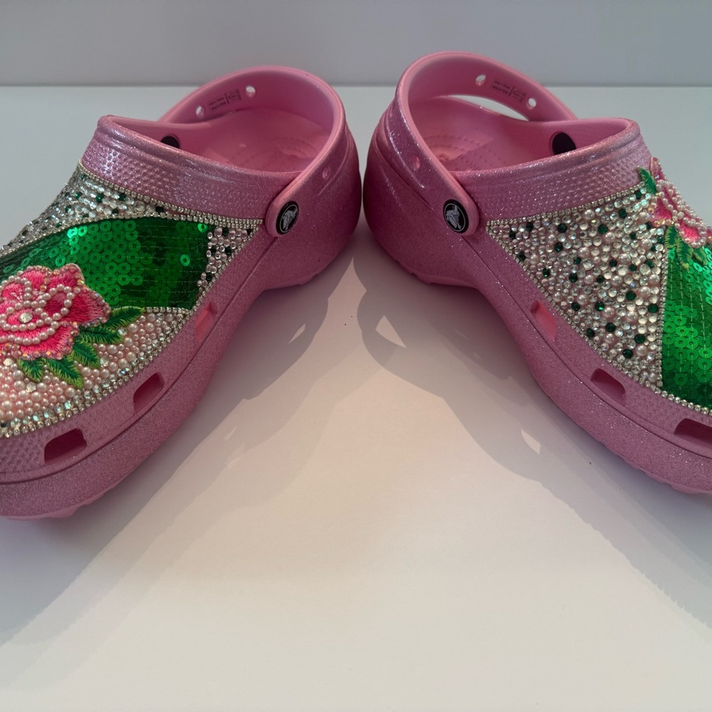Pink & Green Crocs, AKA - Picture 3 of 6